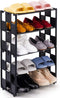 NiHome 5-Tier Shoe Rack Stackable and Adjustable Lightweight Space Saving Metal Shoe Organizer, Small 10 Pairs Shoe Storage Shelf Free Standing for Closet Hallway Entryway Living Room Bedroom (Black)