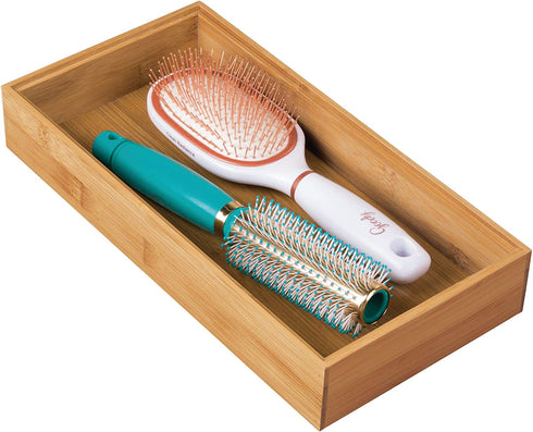 iDesign 41880 InterDesign Stackable Box-Bamboo, 6? x 12? x 2? Formbu Drawer Organizer - 6" x 12" x 2", 6" x 12"