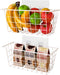 MaraFansie Wall Wire Baskets Bin No Drilling Adhesive Hanging Baskets Wall Mounted for Cabinet & Pantry Organization and Kitchen, Bathroom, Bedroom Storage, 2 Pack, White