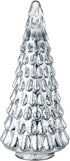 Diamond Star Mercury Glass Christmas Tree Christmas Decoration for Window Tabletop Mantel ( Silver with Embossed Texture, 12.5" Height X 5.5" Diameter )