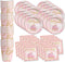 Pink and Gold 1st Birthday Party Supplies Set Plates Napkins Cups Tableware Kit for 16