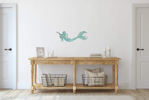 Xanter Large Blue Reversible Mermaid Metal Wall Decor (27 1/4 x 9 1/4 x 1/16 inches)