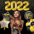 ORDA New Years Eve Party Supplies 2022, 47PCS Happy New Year Decorations Including Gold-Glitter Happy New Year Banner, 2022 Gold Foil Number Balloons, Black and Gold Confetti Balloons, Star Balloons, 4D Balloons