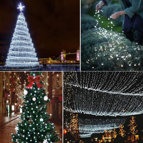 Lomotech White Christmas Lights, 66Ft 200 LED White String Light, Connectable Oversize Lamp Beads Light String, Timer Function 8 Modes Twinkle Light for Christmas, Garden, Holiday Decoration