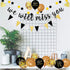 We Will Miss You Banner Coworker Going Away Farewell Decorations Gold Black Glitter Dot Circle Garland Triangle Flag Banner For Goodbye, Retirement, Job Change, later traitor party supplies