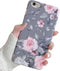 iPhone 6 Plus / 6s Plus Case for Women & Girls, YeLoveHaw Flexible Soft Slim Fit Full-around Protective Cute Phone Case Cover with Floral and Purple Gray Leaves for iPhone 6Plus / 6sPlus(Pink Flowers)