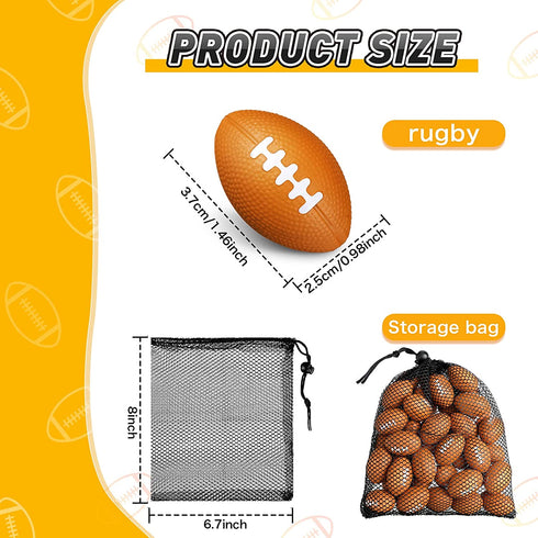 40 Packs 1.4 inch Mini Football Sports Stress Ball,Mini Foam Sports Ball,Mini Footballs Bulk for Footballs Party Favors Supplies Decoration and Outdoor Games