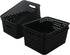 Morcte Black Plastic Storage Basket Bins Organizer, 4-Pack