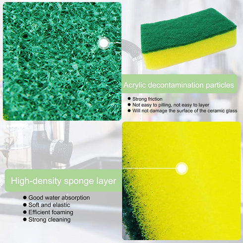 Sadocom 30 Pack Sponge Individually Wrapped, Non Scratch Scrouing Sponges for Household Cleaning, Dishes, Kitchen, Apartment.