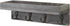 MyGift Floating Wall Shelf with Hooks, Vintage Grey Wood Entryway Storage Shelf with 4 Metal Key Hooks