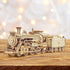 ROKR Model Car Kits Wooden 3D Puzzles Model Building Kits for Adults to Build - Educational Brain Teaser Assembly Model, for Teens & Kids Ages 8-10 (Prime Steam Express/12.1 * 2.7 * 3.3)