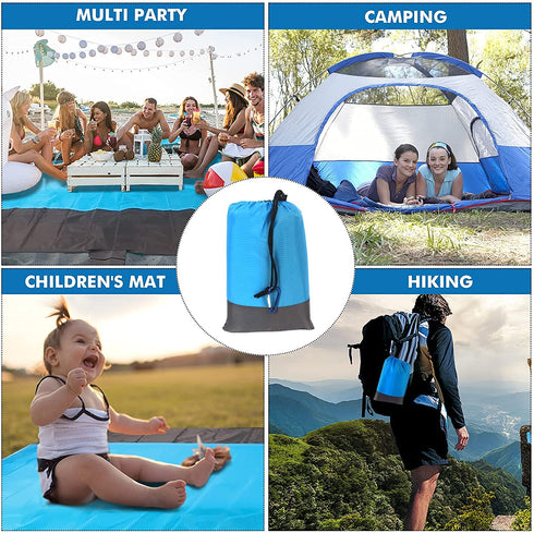 AMOSTBY Beach Blanket for 5-8 Adults,Waterproof and Sandproof Lightweight Picnic Blanket,Extra Large Oversized Beach Mat with 4 Pockets for Beach Hiking Camping Travel 10'' x 9''