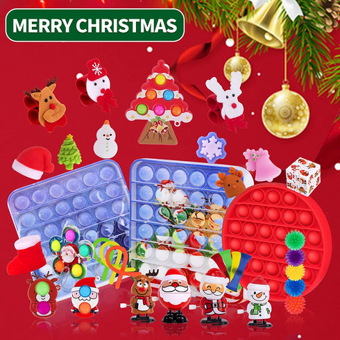 Christmas Fidget Toy Pack, Fidget Packs Christmas, Christmas Fidgets Toy Set for Kids and Adults, Christmas Party Favors, Goodie Bag Fillers