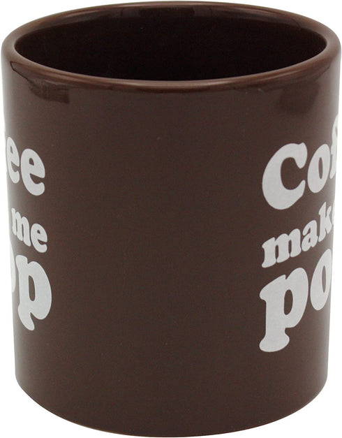 Island Dogs Makes Me Poop Coffee Mug, 1 Count (Pack of 1), Brown