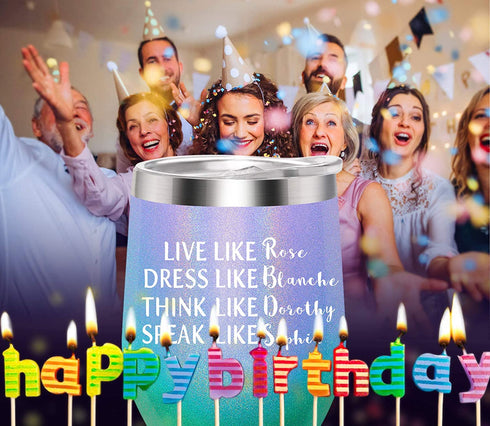 Golden Girls Gifts Funny Wine Tumbler 12oz Inspired By Golden Girls Best Friends Quote Birthday Gift For Women Live Like Rose Dress Like Blanche Think Like Dorothy Speak Like Sophia
