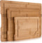 Zulay Kitchen 3-Piece Bamboo Cutting Board With Juice Groove - 100% Thick Wood Cutting Board Set - Large Cutting Board Bamboo With Handle - Wood Cutting Boards For Kitchen