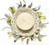 Feirui Pillar Candle Rings Set of 3, Frosted Mistletoe Wreaths with Pearl Accents,Christmas Holiday Parties and Home Decor