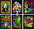 Stuff2Color Panda, Kitten, Dragon and Knight, Leopards, Humming Bird, Frog - 6 Fuzzy Velvet Coloring Posters