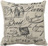 Emvency Throw Pillow Cover French Script Decorative Pillow Case Paris Home Decor Square 18x18 Inch Cushion Pillowcase