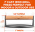 Commercial Chef Pre-Seasoned Cast Iron Press with Easy Grip Wooden Handle, 7-Inch Surface with Grill Marks, Chef Press Round Grilling Accessory