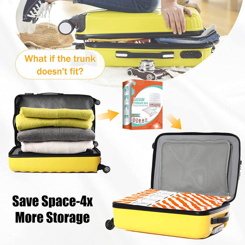Vacuum Storage Bags,Space saver Bags 6 Pack Large(31.5 X 23.6)With Handpump Space Saver Compression Seal Bags for Clothes, Quilts, Pillows, Double Zip Seal & Leak Valve