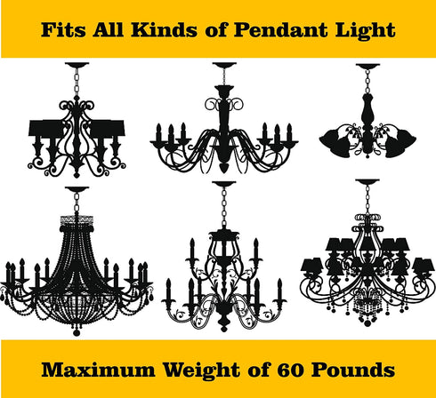 Kocent Heavy Duty Canopy Kit and 6 feet Pendant Light Fixture Chain for Chandelier or Swag Light Fixtures, Maximum Fixture Weight of 50 Pounds ,5 Inches Diameter, Vintage Black (Black1)