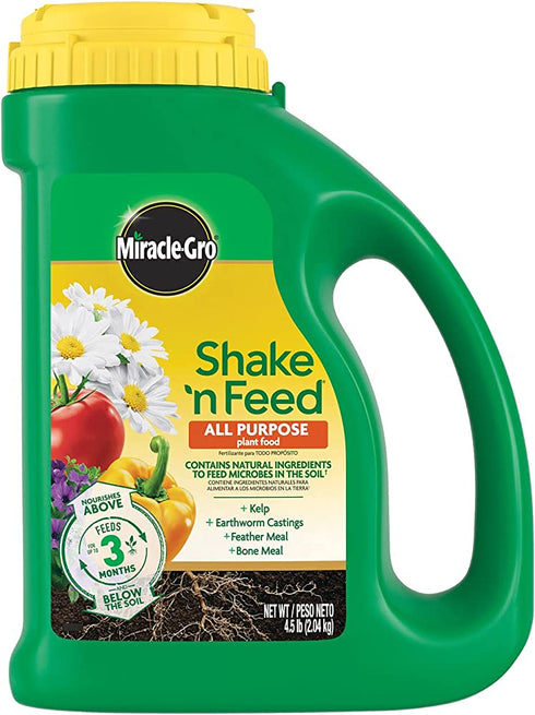 Miracle-Gro Shake 'N Feed All Purpose Plant Food, Plant Fertilizer, 4.5 lbs.