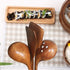 Wooden Utensils Set for Cooking Kitchen Tlever1 Solid Wood Kitchen Utensils Cooking Spatula and Spoons Set Slotted Spatula, Angled Spatula, Mixing Spoon, Colander Spoon (13.38in)