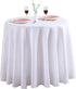Surmente Table Cloth Polyester 132 Inch Round Tablecloth for Kitchen Dinning Party Wedding Rectangular Tabletop Buffet Decoration (White)