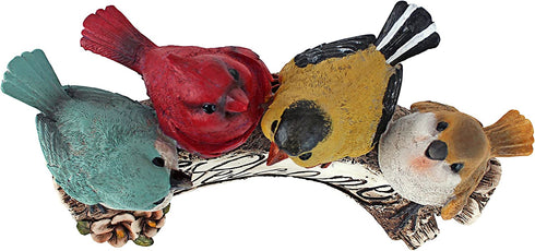 Design Toscano QM223531 Birdy Welcome Sign Garden Bird Statue, Small, Multicolored