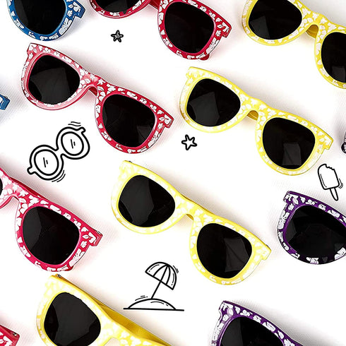 Bulk Kids Hibiscus Sunglasses Party Favors - Favorite Luau Party and Pool Party Favors- Bulk Party Set of 25