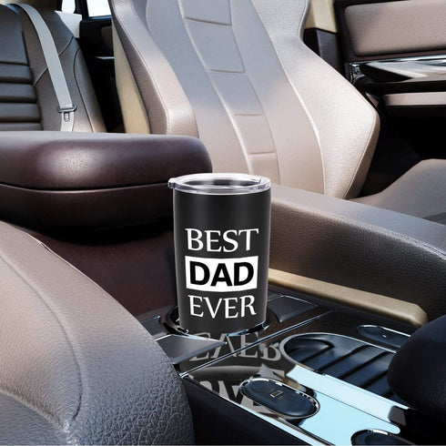 Dad Travel Tumbler Dad Gift from Daughters Sons, 20 Oz Stainless Steel Insulated Travel Tumbler with Lid for Father's Day Dad Birthday Christmas Day, Black