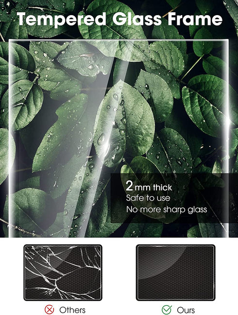 Puroma 8x10 Inches Picture Frame Set of 6, 5x7'' or 4x6'' with Mat Tempered Glass Composite Wood Photo Frames for Wall Mounting or Tabletop for Home Wall and Office Desktop (Black & White & Gray)