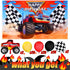 75 Pieces Monster Truck Party Supplies Monster Truck Balloons Decoration Set Including 1 Monster Truck Themed Backdrop 2 Monster Truck Balloons 2 Mosaic Race Foil Balloons and 70 Multicolor Balloons