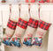 Yuokwer Christmas Stockings?Big Size 4 Pack 18-Inch Extra Long Blue Truck Burlap Stocking Xmas Hanging Stocking Character for Family Holiday Season Decor (Blue Car, 4)