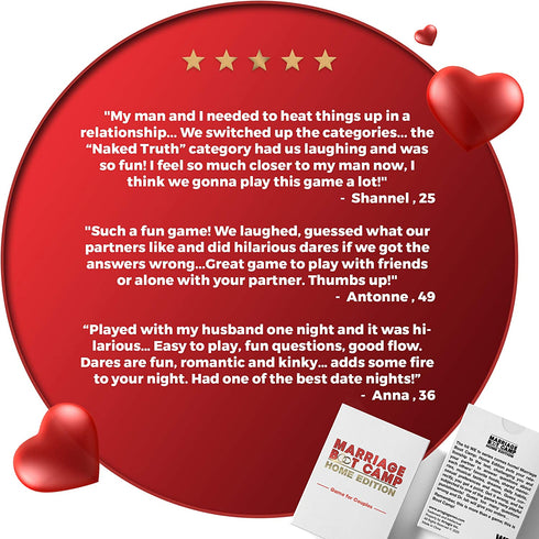 Marriage Boot Camp Home Edition - The Ultimate in Couples Games from The Hit WE tv Series - Conversation Cards in 6 Categories - Date Night Box Card Game - Fun and Unique Couples Gifts