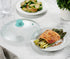 Godinger Microwave Plate Cover Lid with Easy Grip Handle, Safe Tempered Glass, Microwave Food Cover, Splatter Cover Guard