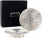 JEZZEJ Silver Pillar Candle Holder Set of 2 - Candle Holders for Table Centerpiece - Candle Holders for Pillar Candles - Handmade in India Candle Stand - Large Candle Plate to Protect Surface