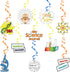 Science Theme Birthday Decoration Kit Science Birthday Banner & Hanging Swirls Ceiling Whirl Streamer Hanging Cutouts Set Mad Science Party for Kids Birthday Baby Shower Chemistry Laboratory Party
