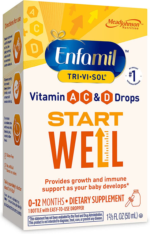 Enfamil Prenatals & Baby Vitamins Tri-Vi-Sol Vitamin A, C & D Multi-Vitamin Drops for Infants, Supports Growth & Immune Health, 50 mL Dropper Bottle,1.69 Fl Oz (Pack of 1),MJ-030