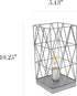 Simple Designs LT1073-GRY Geometric Square Metal Table Lamp, Gray
