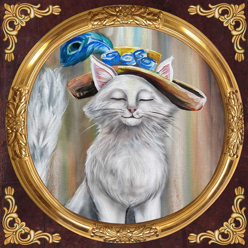 DWK Victorian Cat Drink Absorbent Coasters | 4 Piece Cork Coaster Set | Cat Presents for Cat Lovers | Cute Retro Coasters Coffee Bar Accessories - 4"