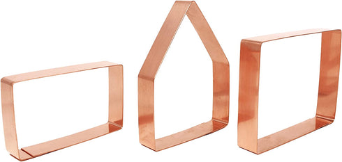 Bake Your Own Small Gingerbread House Kit 3 Piece Copper Christmas Cookie Cutter Set by The Fussy Pup