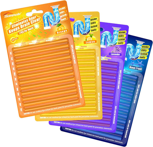 Drain Sticks Drain Stix DrainStix Drain Cleaner Sticks Drain Cleaner and Deodorizer Sticks Disposal Sticks Enzyme for Odor Clogs Remover Sink Septic Sticks for Drain As Seen On TV
