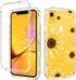 GUAGUA iPhone XR Case Sunflower Clear Floral Flowers for Girls Women 3 in 1 Hybrid Hard Plastic Soft Rubber Cover Shockproof Protective Phone Cases for iPhone XR 6.1-inch Transparent Yellow