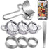 Dumplings Maker 8 PCs Stainless Steel, Empanada Press Mold Set and Cutter for Chinese Wonton Pie Ravioli Pierogi, Gyoza Dough Pastry Wrappers Pot Stickers Skin Manual Stuffing Spoon Flour Ring Tools
