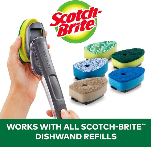 Scotch-Brite Heavy Duty Advanced Soap Control Dishwand, Control Soap With A Button, Keep Your Hands Out Of Dirty Water, Long Lasting and Reusable