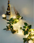 Rose String Lights Battery Powered or USB Powered with Remote Control, Rose Fairy Lights Waterproof for Bedroom, Christmas, Festivals, Wedding, Party, Valentine's Day (White, 6.6)
