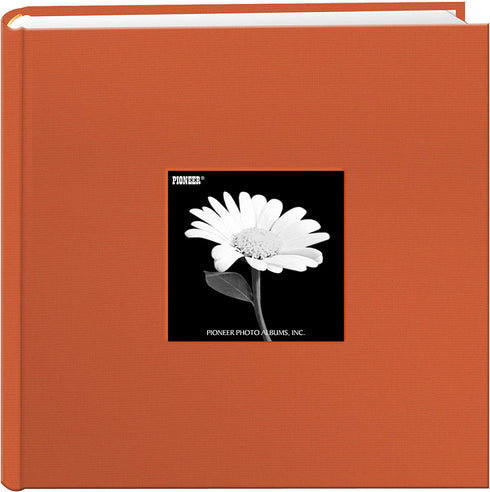Fabric Frame Cover Photo Album 200 Pockets Hold 4x6 Photos, Tangerine Orange