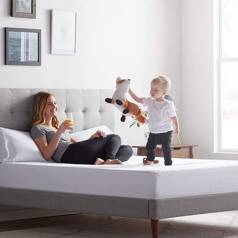 LUCID Encasement Mattress Protector - Completely Surrounds Mattress for Waterproof Protection